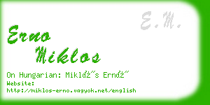 erno miklos business card
